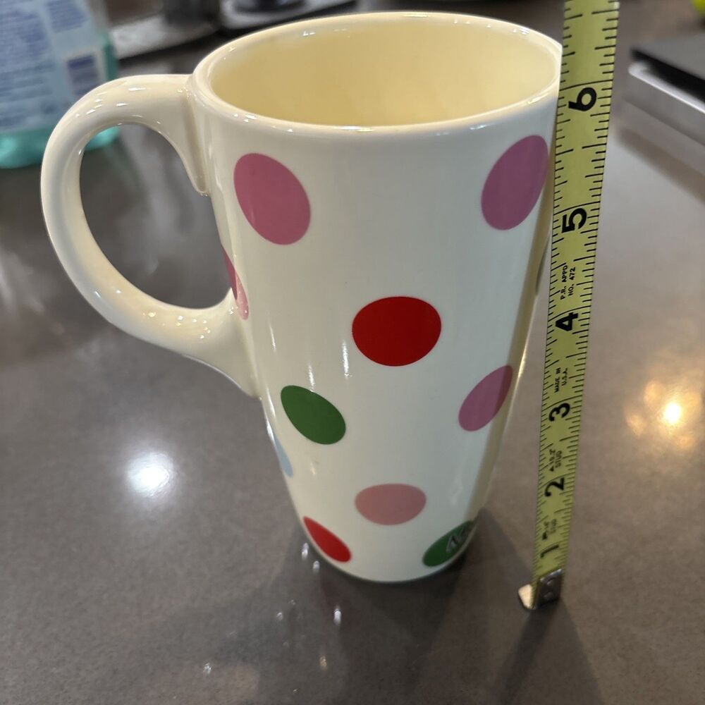Polka Dot Ceramic Coffee Latte Mug Matilda Jane Clothing 16 oz (No Lid) - Picture 4 of 10
